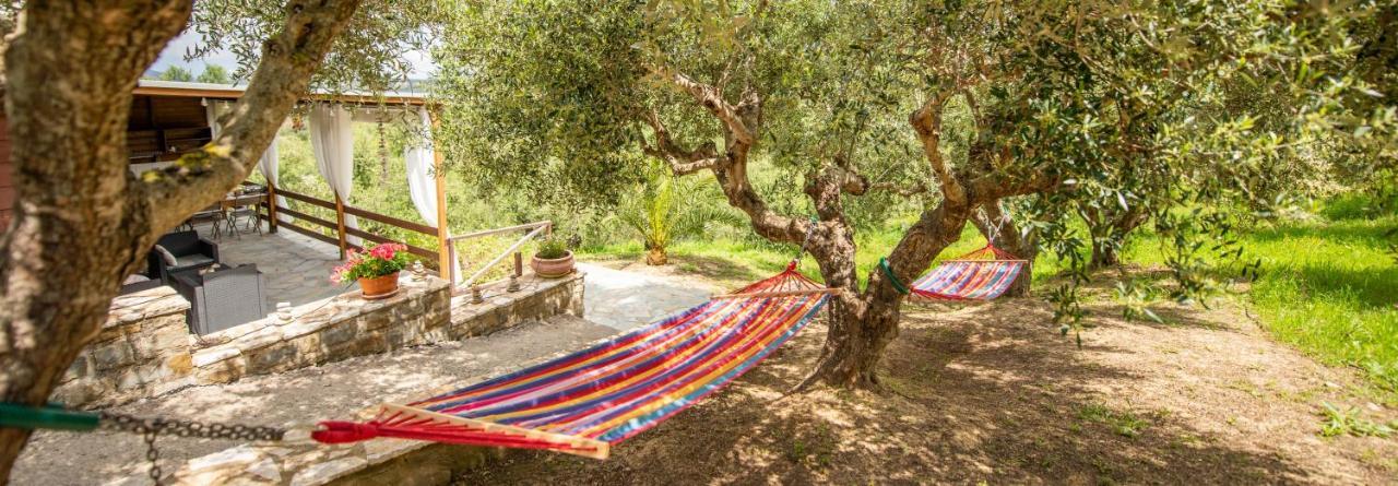 Hakuna Matata Holidays Wooden Lodge With Airco & Pool In Greek Olive Grove Methone Buitenkant foto