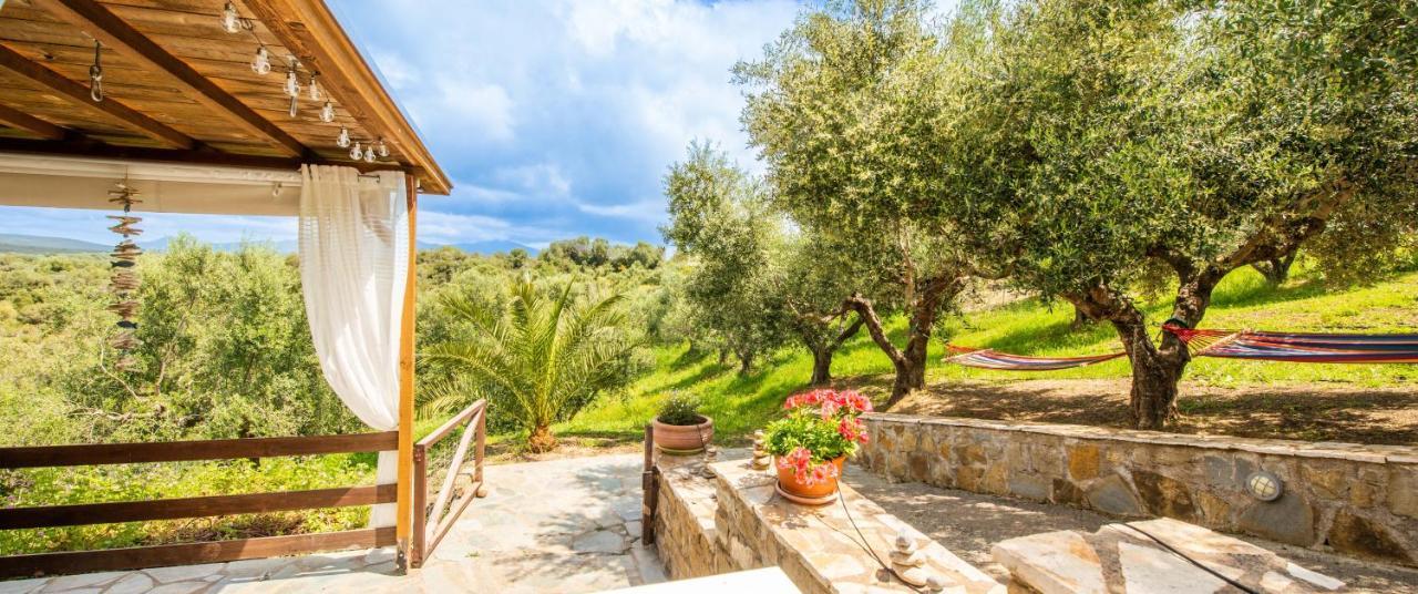 Hakuna Matata Holidays Wooden Lodge With Airco & Pool In Greek Olive Grove Methone Buitenkant foto